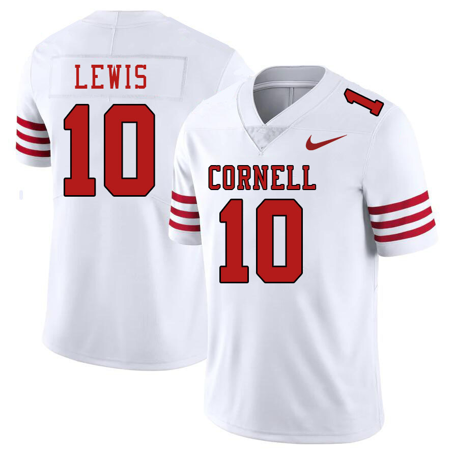 Men-Youth #10 Jeremiah Lewis Cornell Big Red 2023 College Football Jerseys Stitched Sale-White